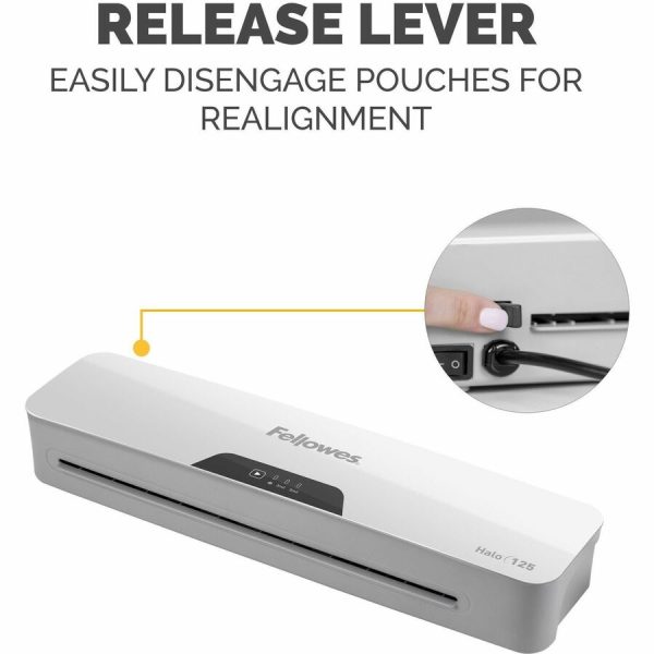 Fellowes Halo™ 125 Thermal Laminator for Home, School or Office with 25 Pouch Starter Kit, Easy to Use, 1 Minute Warm-Up, Jam Free - Image 3