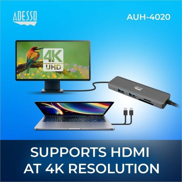 Adesso 6-in-1 USB-C Multi-Port Docking Station (TAA Compliant) - Image 6