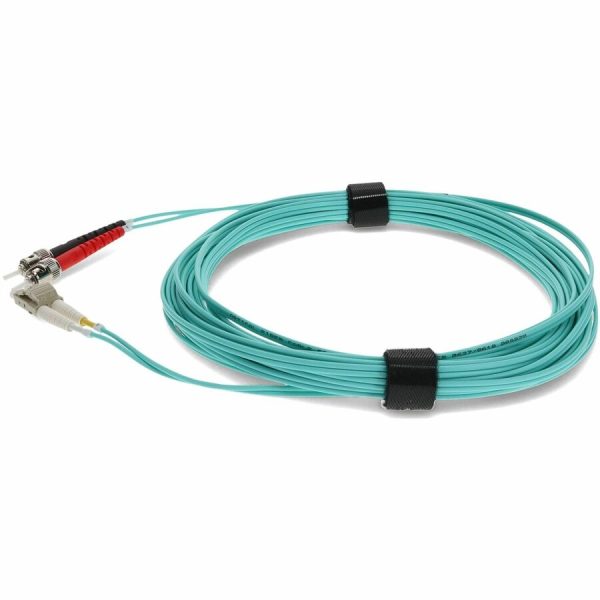 AddOn 3m LC (Male) to ST (Male) Aqua OM4 Duplex Fiber OFNR (Riser-Rated) Patch Cable - Image 2