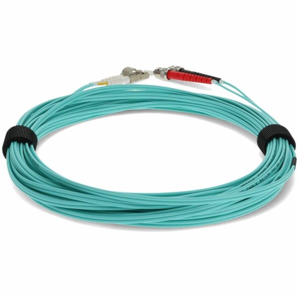 AddOn 3m LC (Male) to ST (Male) Aqua OM4 Duplex Fiber OFNR (Riser-Rated) Patch Cable - Image 4