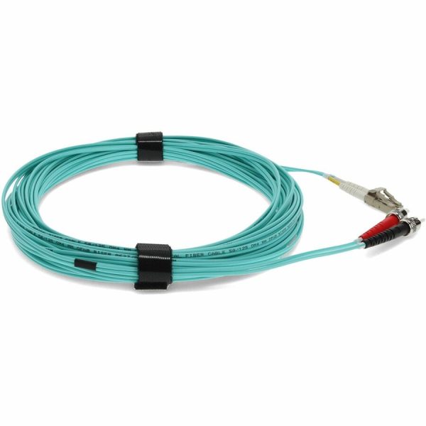 AddOn 3m LC (Male) to ST (Male) Aqua OM4 Duplex Fiber OFNR (Riser-Rated) Patch Cable - Image 6