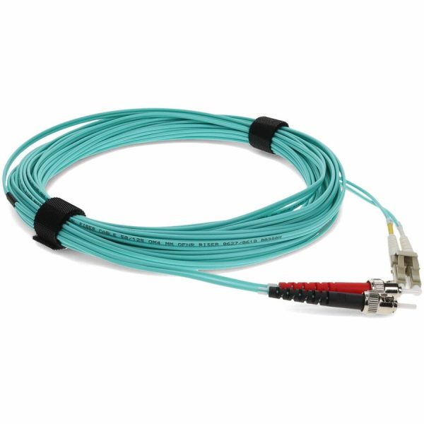 AddOn 3m LC (Male) to ST (Male) Aqua OM4 Duplex Fiber OFNR (Riser-Rated) Patch Cable - Image 7