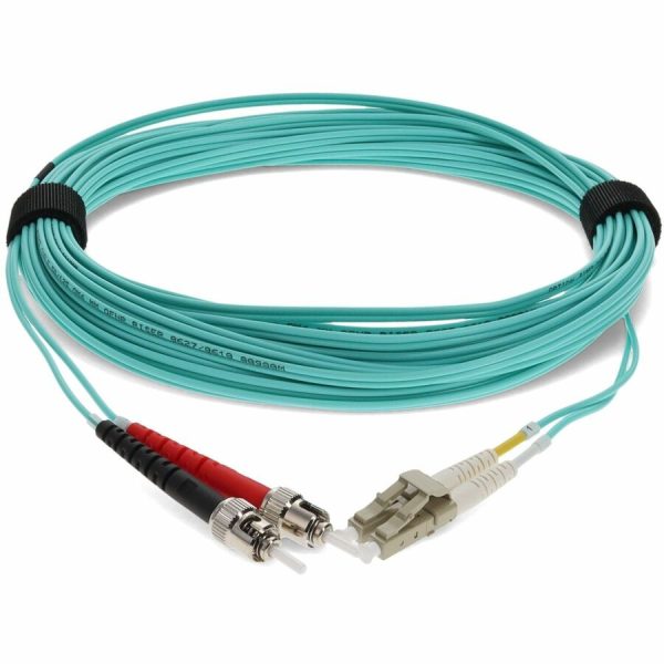 AddOn 3m LC (Male) to ST (Male) Aqua OM4 Duplex Fiber OFNR (Riser-Rated) Patch Cable - Image 8
