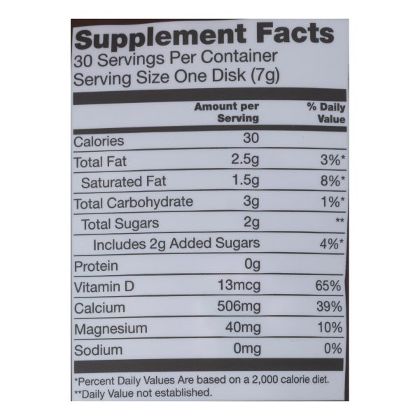 Adora - Chocolate Disk Dark Chocolate Calcium - 1 Each - 30 Count - Image 2