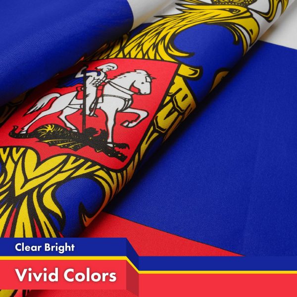 G128 Russia Russian Ensign Flag | 3x5 Ft | LiteWeave Pro Series Printed 150D Polyester | Country Flag, Indoor/Outdoor, Vibrant Colors, Brass Grommets, Thicker and More Durable Than 100D 75D Polyester - Image 3