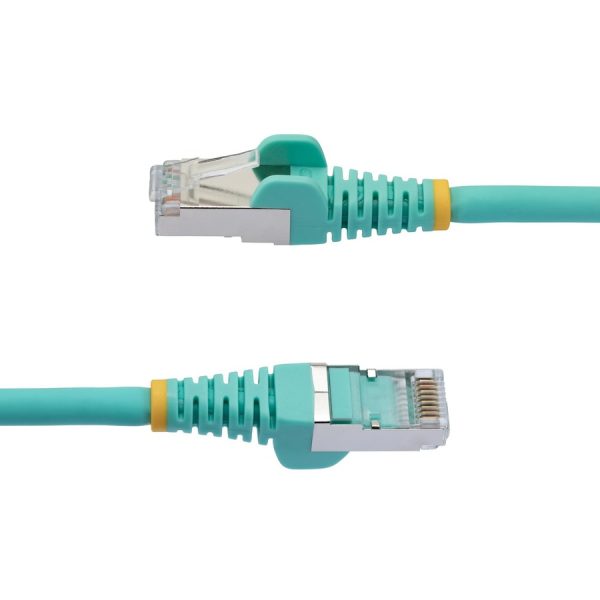 StarTech.com 14ft CAT6a Ethernet Cable, Aqua Low Smoke Zero Halogen (LSZH) 10 GbE 100W PoE S/FTP Snagless RJ-45 Network Patch Cord - Image 3