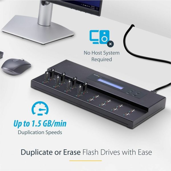 StarTech.com Standalone 1 to 15 USB Thumb Drive Duplicator/Eraser, Multiple USB Flash Drive Copier/Cloner, Sector-by-Sector Copy, Sanitizer - Image 2