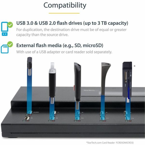 StarTech.com Standalone 1 to 15 USB Thumb Drive Duplicator/Eraser, Multiple USB Flash Drive Copier/Cloner, Sector-by-Sector Copy, Sanitizer - Image 3