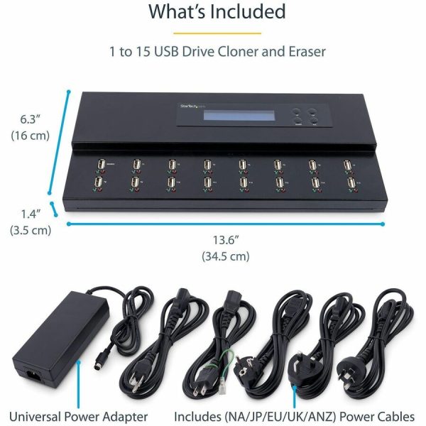 StarTech.com Standalone 1 to 15 USB Thumb Drive Duplicator/Eraser, Multiple USB Flash Drive Copier/Cloner, Sector-by-Sector Copy, Sanitizer - Image 6