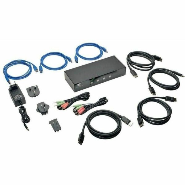 Eaton Tripp Lite Series 4-Port DisplayPort KVM Switch with Audio, Cables and USB 3.0 SuperSpeed Hub - Image 2