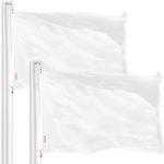 G128 2 Pack: Solid White Color Flag | 2.5x4 Ft | LiteWeave Pro Series Printed 150D Polyester | Indoor/Outdoor, Vibrant Colors, Brass Grommets, Thicker and More Durable Than 100D 75D Polyester