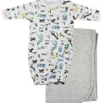 Print Infant Gown And Recieving Blanket Cs_0093