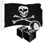 G128 10 Pack: Pirate Jolly Roger Bones Flag | 20x30 In | ToughWeave Series Embroidered 300D Polyester | Novelty Flag, Embroidered Design, Indoor/Outdoor, Brass Grommets