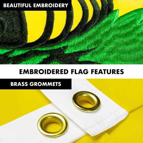 G128 - 5 Feet Tangle Free Spinning Flagpole (White) Gadsden Flag Double Sided Brass Grommets Embroidered 2x3 ft (Flag Included) Aluminum Flag Pole - Image 4