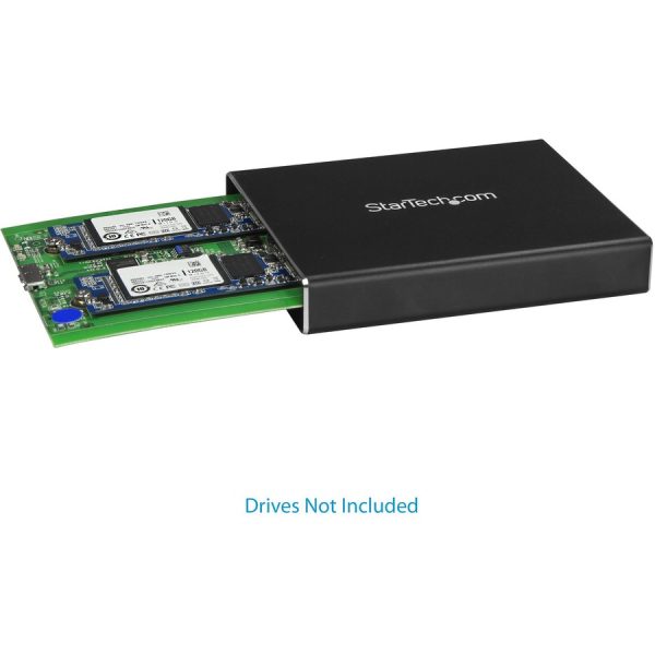 StarTech.com Dual M.2 Enclosure - RAID - M.2 SATA SSD Enclosure - USB 3.1 (10 Gbps) - USB-C & USB-A External Enclosure - Aluminum - Image 6