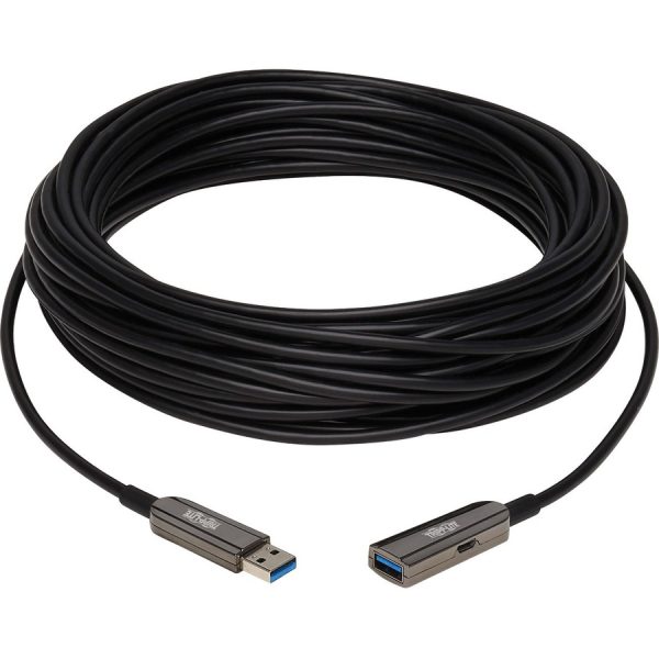 Eaton Tripp Lite Series USB 3.2 Gen 1 CL3-Rated Fiber Active Optical Cable (AOC) - Extension/Repeater, A M/F, Black, 10 m (33 ft.) - Image 2