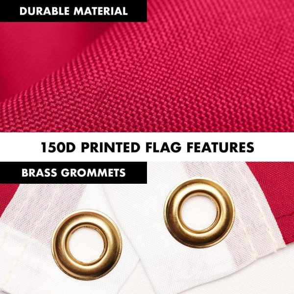 G128 Combo Pack: 6 Ft Tangle Free Spinning Flagpole (White) & Austria Flag 3x5 Ft Printed 150D Polyester, Brass Grommets (Flag Included) Aluminum Flag Pole - Image 4