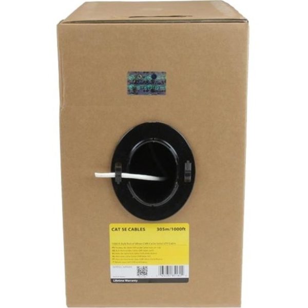 StarTech.com Bulk Cat 5e Ethernet Cable - 1000 ft. (304,8m) - Solid - CMR-Rated - White - TAA Compliant - Image 3