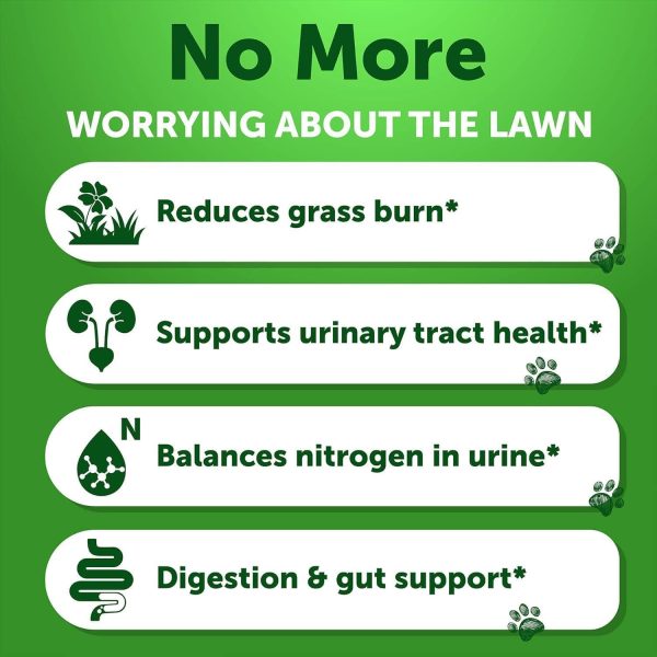 Grass Burn Spot Chews for Dogs   Pee Lawn Spot Saver Caused by Dog Urine   Grass Treatment Rocks   Urine Neutralizer for Green Lawn   Chewable Probiotics Digestive Enzymes DL Methionine   120 Treats - Image 3