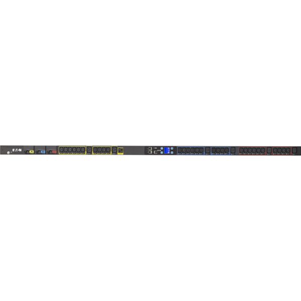 Eaton Metered Input rack PDU, 0U, L21-30P input, 8.64 kW max, 120/208V, 24A, 10 ft cord, Three-phase, Outlets: (1) 5-20R, (30) C13 Outlet grip, (6) C19 Outlet grip - Image 2