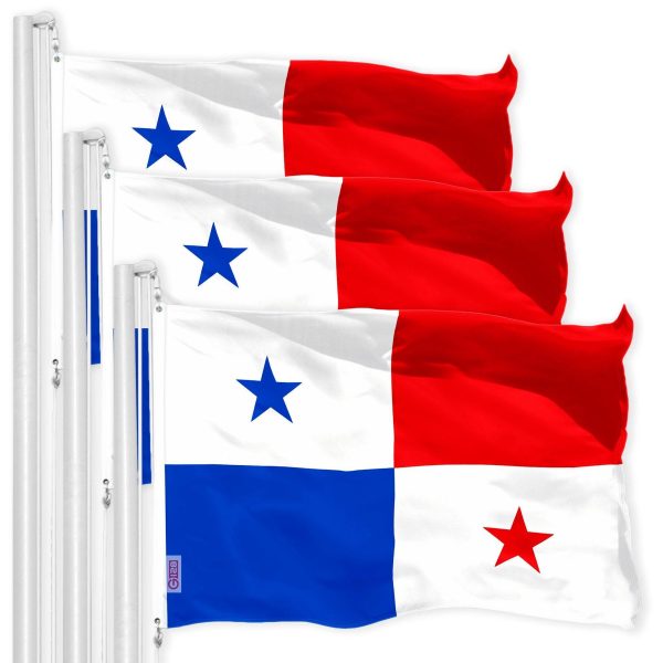 Panama Panamanian Flag 3x5 Ft 3-Pack 150D Printed Polyester By G128