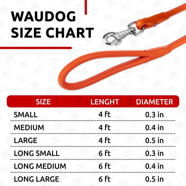 Rolled Leather Dog Leash 4Ft * 0.4 in for Small Medium and Large Dogs   Heavy Duty Leather Puppy Leash for Outdoor Walking Running Training   Strong Dog Leashes for Large Breed Dogs (Orange) - Image 6