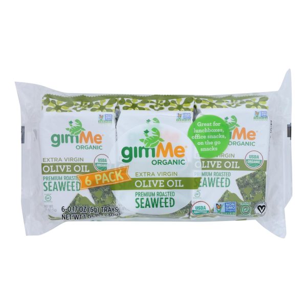 Gimme Seaweed Snacks Seaweed Snack - Organic - Extra Virgin Olive Oil - Case of 8 - 6/.17 oz - Image 3