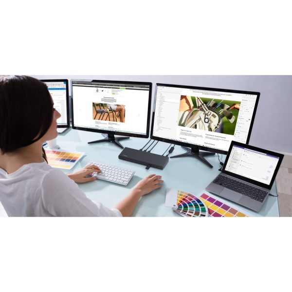 Belkin Universal 15-Port Triple Display USB-C Docking Station - 5 Gbps - 85W - 2xUSB-C, 5xUSB-A, 2xDP 3xHDMI, 1xEthernet, 2x3.5mm Audio - 4K - w/ USB-C Cable - Black - Image 7