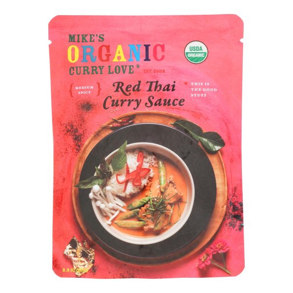 Mike's Organic Curry Love - Organic Curry Simmer Sauce - Red Thai - Case of 6 - 8.8 fl oz. - Image 2