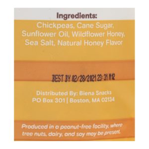 Biena Chickpea Snacks - Honey Roasted - Case of 8 - 5 oz.
