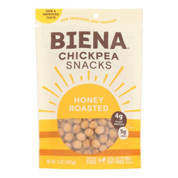 Biena Chickpea Snacks - Honey Roasted - Case of 8 - 5 oz. - Image 3