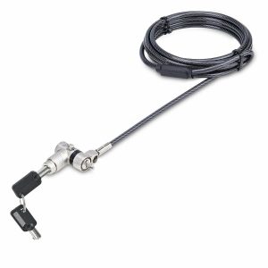 StarTech.com 3-in-1 Universal Laptop Lock 6.6ft, Master Keyed Locking Cable, Security Cable, Compatible w/Noble Wedge®/Nano/K-Slot