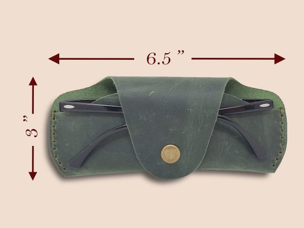 Soft Leather Glasses Case  Slim Eyeglass Sleeve Case  Sunglass Case for Men and Women  Retro Design Eyewear Case - Image 4