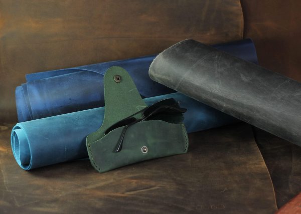 Soft Leather Glasses Case  Slim Eyeglass Sleeve Case  Sunglass Case for Men and Women  Retro Design Eyewear Case - Image 6