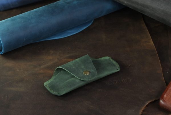 Soft Leather Glasses Case  Slim Eyeglass Sleeve Case  Sunglass Case for Men and Women  Retro Design Eyewear Case - Image 8