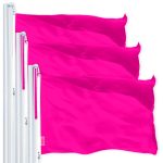 G128 3 Pack: Solid Magenta Color Flag | 2x3 Ft | LiteWeave Pro Series Printed 150D Polyester | Indoor/Outdoor, Vibrant Colors, Brass Grommets, Thicker and More Durable Than 100D 75D Polyester