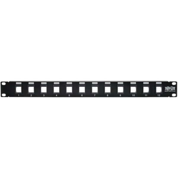 Eaton Tripp Lite Series 12-Port 1U Rack-Mount Unshielded Blank Keystone/Multimedia Patch Panel, RJ45 Ethernet, USB, HDMI, Cat5e/6 - Image 4