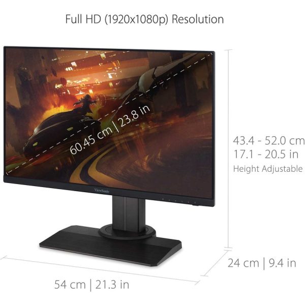 ViewSonic XG2431 24 Inch 1080p 0.5ms 240Hz Gaming Monitor with FreeSync Premium, Advanced Ergonomics, Eye Care, HDR400 - Image 7
