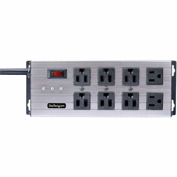 StarTech.com 8-Outlet Industrial Power Strip 125V/15A, EMI/RFI Isolation, Surge Protection, Mountable PDU, 12ft NEMA 5-15P Cord, UL Listed - Image 3