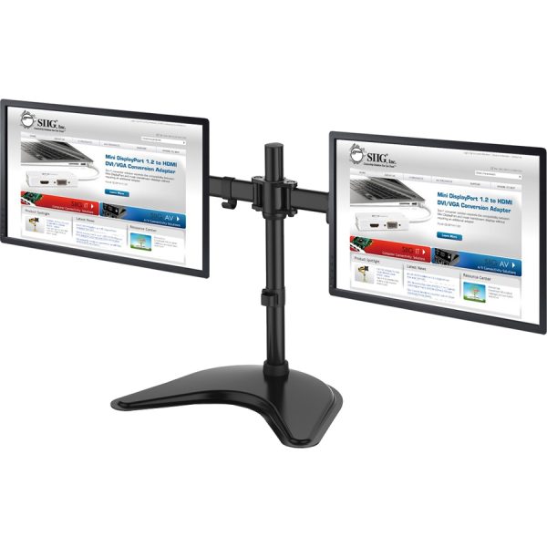 SIIG Articulated Freestanding Dual Monitor Desk Stand - 13"-27" - Image 2