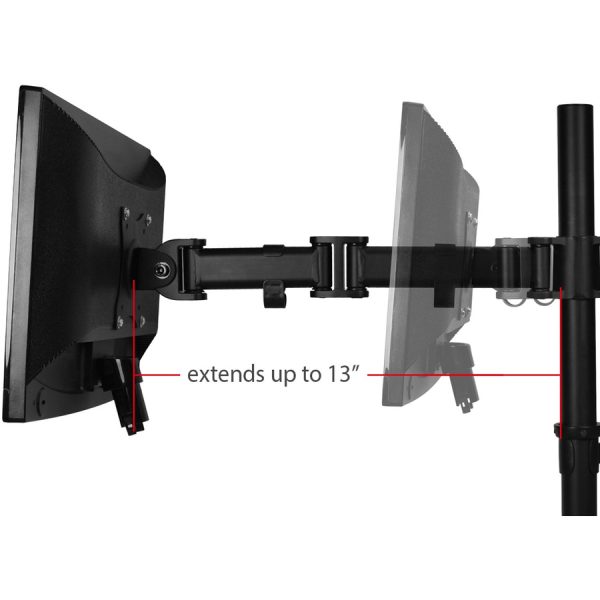 SIIG Articulated Freestanding Dual Monitor Desk Stand - 13"-27" - Image 5