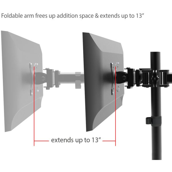 SIIG Articulated Freestanding Dual Monitor Desk Stand - 13"-27" - Image 10