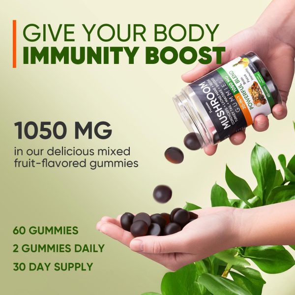 Purawex Mushroom Gummies, 20 in 1 Mushroom Complex 1050 MG, Cordyceps, Reishi, Turkey Tail, Maitake, Shiitake, Lion Mane Mushroom Supplement for Immune, Focus, Energy Support, Sugar Free, Vegan - Image 7