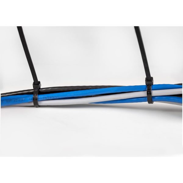 StarTech.com 10"(25cm) Cable Ties, 2-5/8"(68mm) Dia, 50lb(22kg) Tensile Strength, Nylon Self Locking Ties, UL Listed, 100 Pack, Black - Image 5