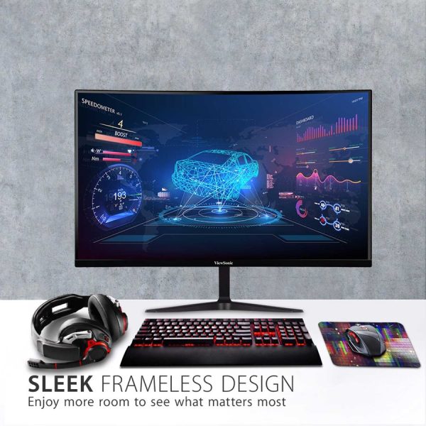 ViewSonic VX3218-PC-MHD 32 Inch Curved 1080p 1ms 180Hz Gaming Monitor with FreeSync Premium, Eye Care, HDMI and Display Port - Image 8
