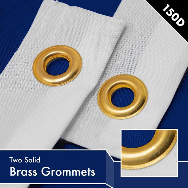 G128 Solid Blue Color Flag | 2x3 Ft | LiteWeave Pro Series Printed 150D Polyester | Indoor/Outdoor, Vibrant Colors, Brass Grommets, Thicker and More Durable Than 100D 75D Polyester - Image 2