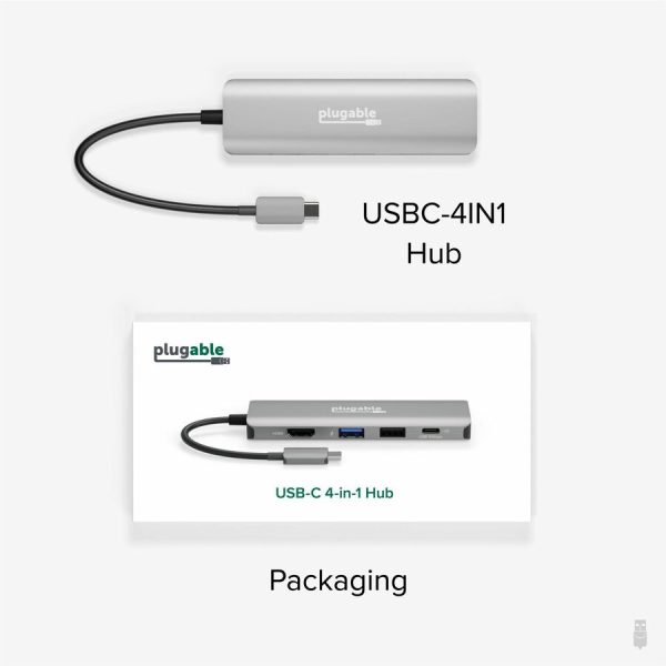 Plugable USB C Hub Multiport Adapter, 4 in 1, 100W Pass Through Charging USB C to HDMI 4K 60Hz - Image 6