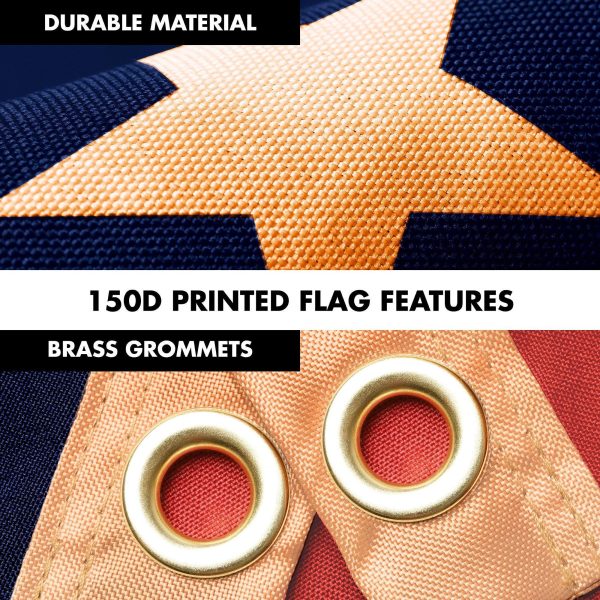 G128 Combo Pack: 6 Ft Tangle Free Aluminum Spinning Flagpole (White) & American USA Tea-Stained Flag 3x5 Ft, LiteWeave Pro Series Printed 300D Polyester | Pole with Flag Included - Image 4