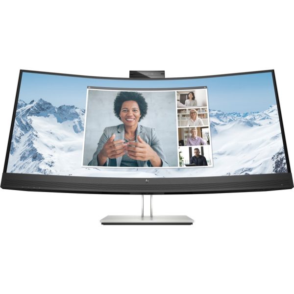 HP E34m G4 34" Class Webcam WQHD Curved Screen LCD Monitor - 21:9 - Black - Image 2