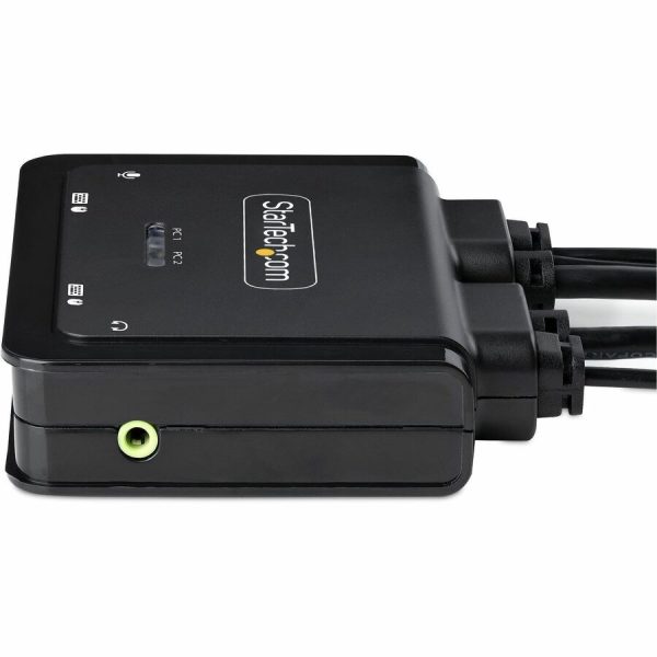 StarTech.com 2-Port Hybrid USB-C HDMI Cable KVM Switch, 4K 60Hz, Compact KVM with 6ft/1.8m USB-A & 4ft/1.2m USB-C Integrated Cables - Image 4